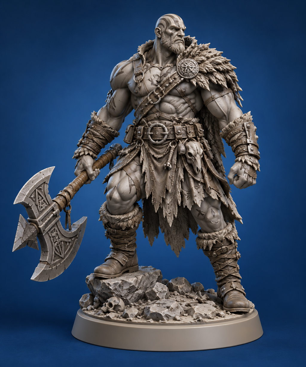 Goliath Barbarian Miniature | 32mm Fantasy Resin Mini | Tabletop RPG Character
