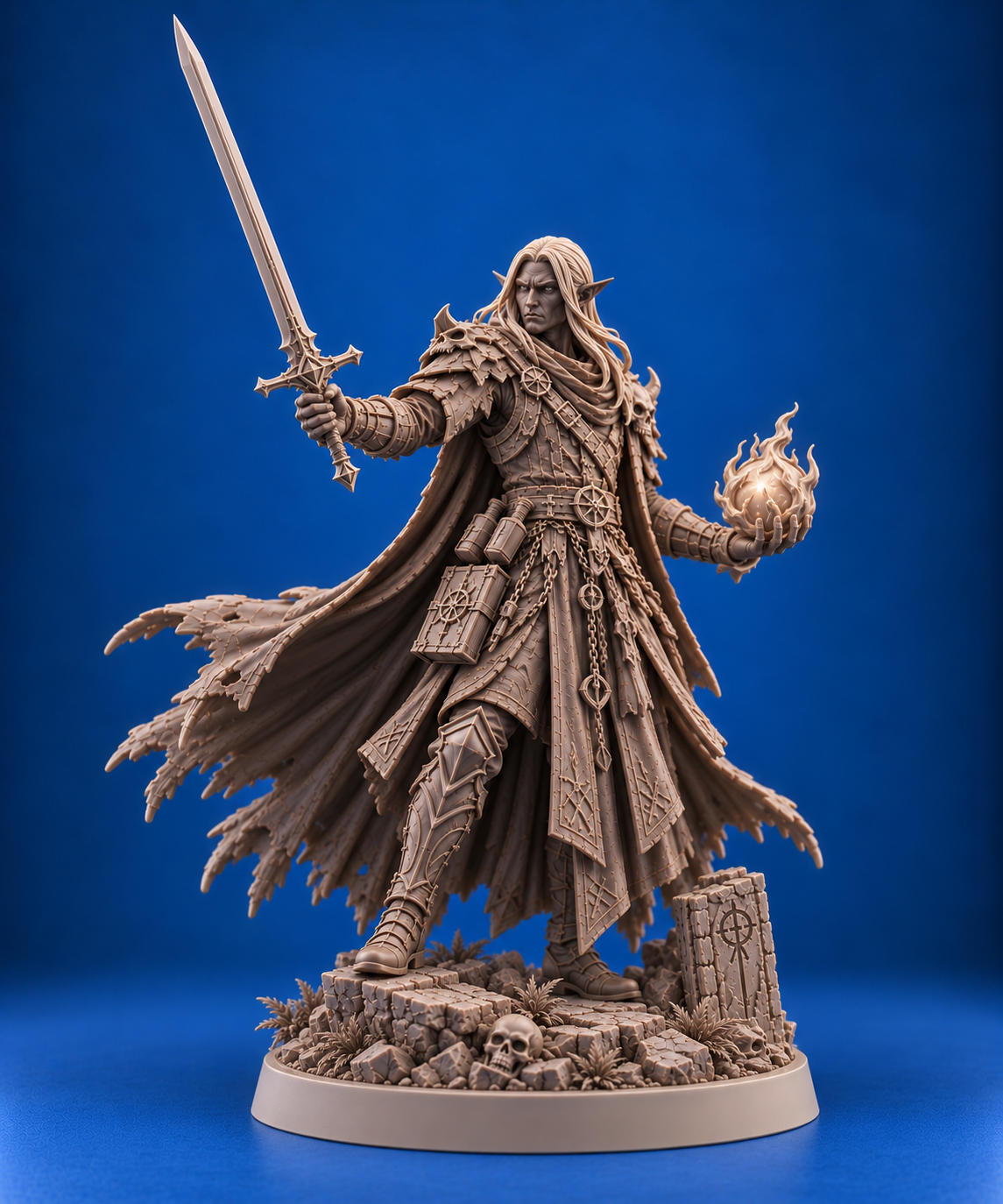 Drow Hexblade Warlock Miniature | 32mm Fantasy Resin Mini | Tabletop RPG Character