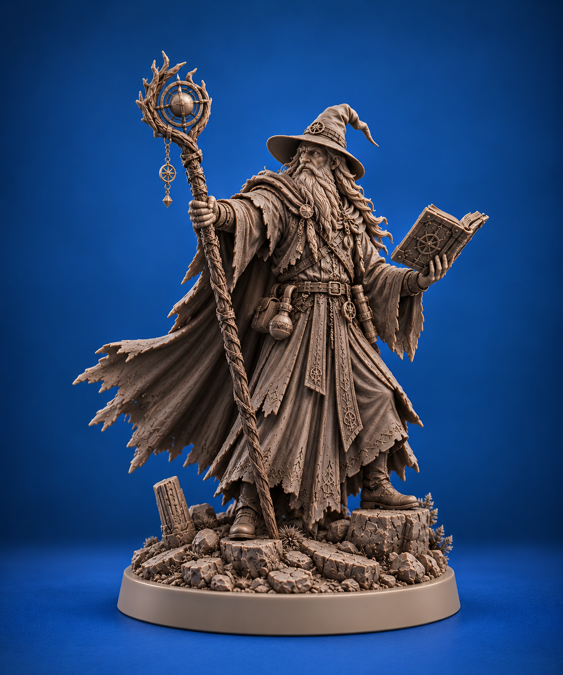 Human Wizard Miniature | 32mm Fantasy Resin Mini | Tabletop RPG Character