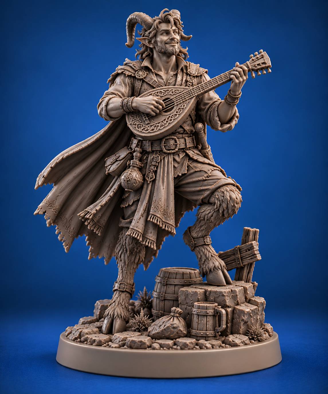 Satyr Bard Miniature | 32mm Fantasy Resin Mini | Tabletop RPG Character