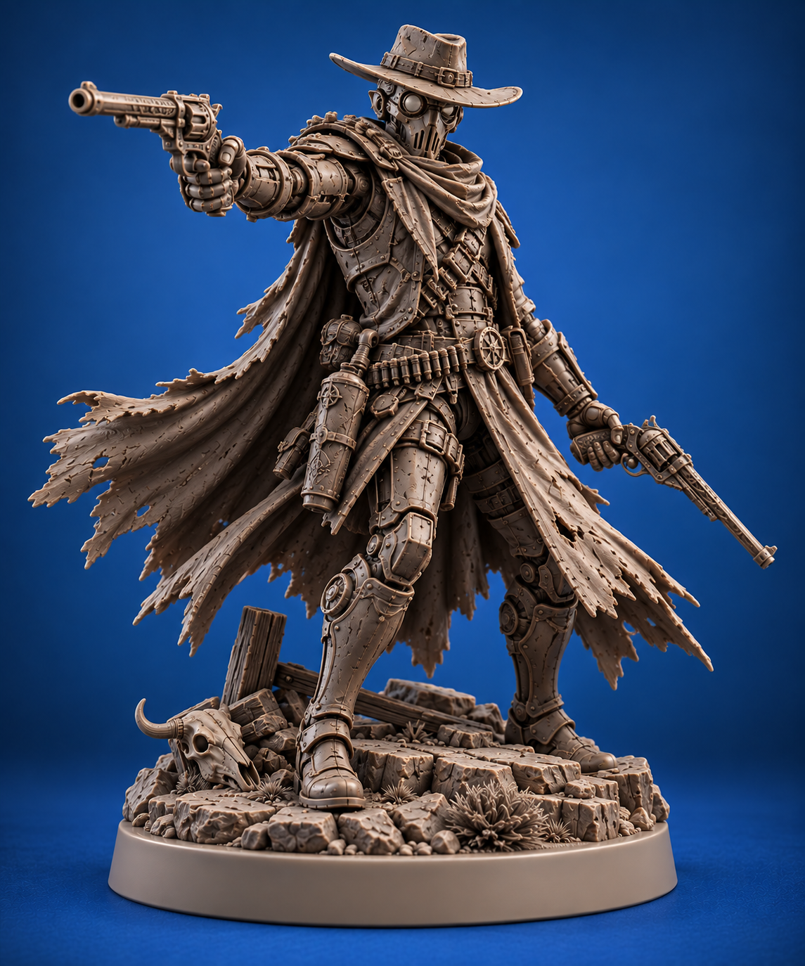 Warforged Gunslinger Miniature | 32mm Fantasy Resin Mini | Tabletop RPG Character