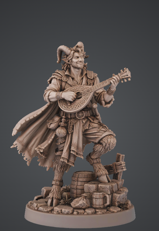 Satyr Bard Miniature | 32mm Fantasy Resin Mini | Tabletop RPG Character