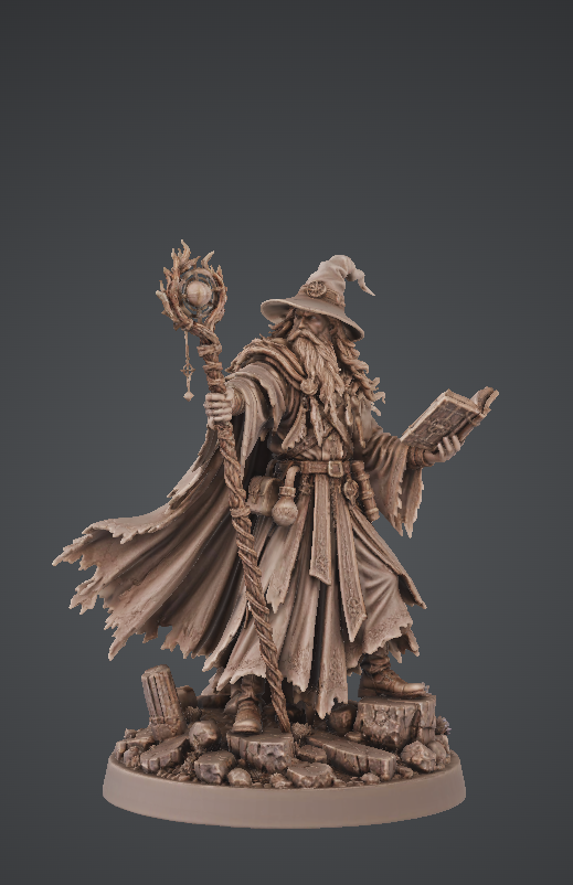 Human Wizard Miniature | 32mm Fantasy Resin Mini | Tabletop RPG Character