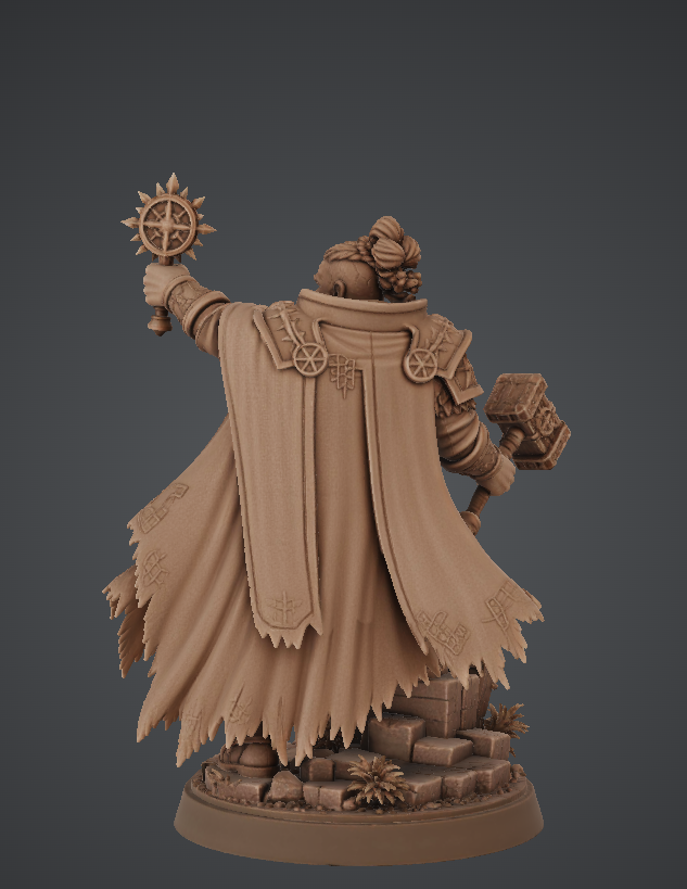 Dwarf Cleric Miniature | 32mm Fantasy Resin Mini | Tabletop RPG Character
