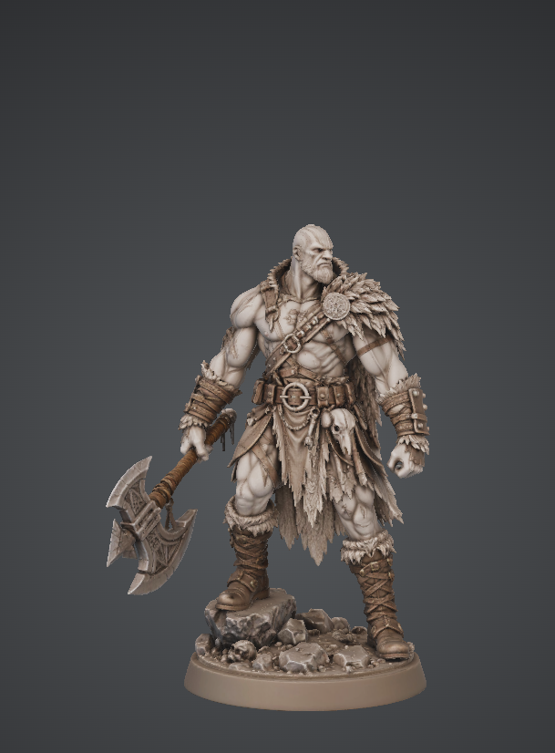 Goliath Barbarian Miniature | 32mm Fantasy Resin Mini | Tabletop RPG Character